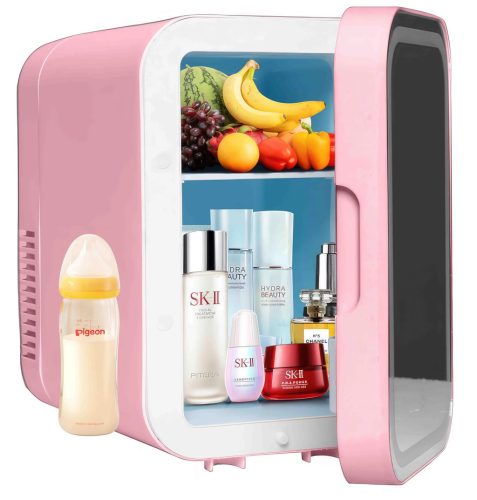 DMS 6 l-es kompakt mini-hűtő és melegen tartó készülék – pink tükrös kivitel
